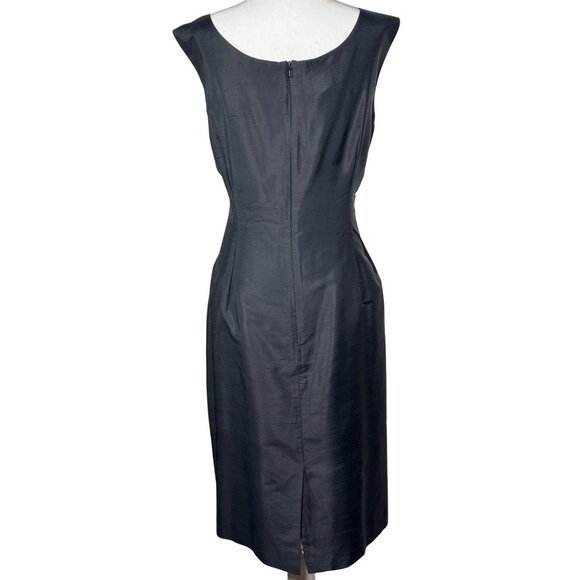 Rena Rowan 100% Silk Womens Dress Plus Size 20W Black Sleeveless Embroidered - Picture 5 of 9